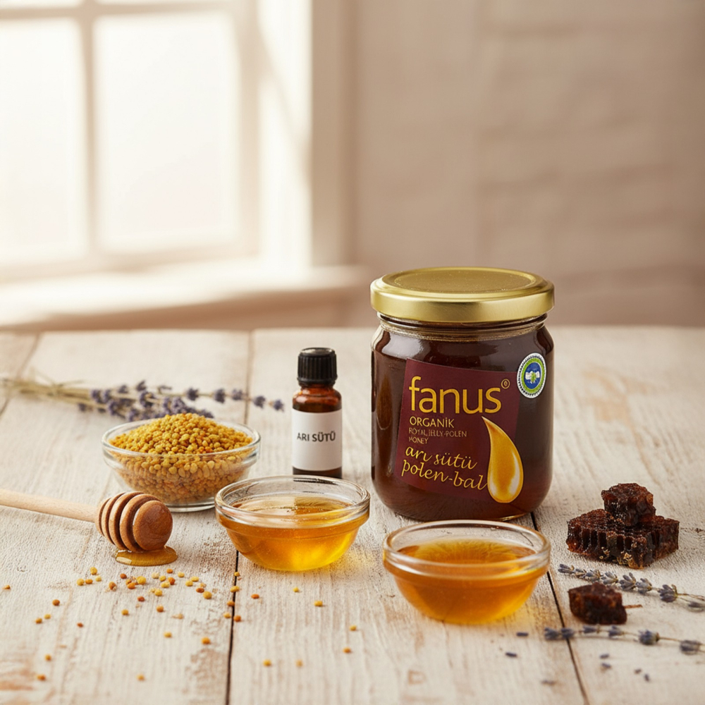 Organik Arısütü Polen Bal Karışımı 240g